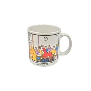 Far Side Mug Gary Larson 1986 Mr. Osborne‎ May I Be Excused My Brain is Full